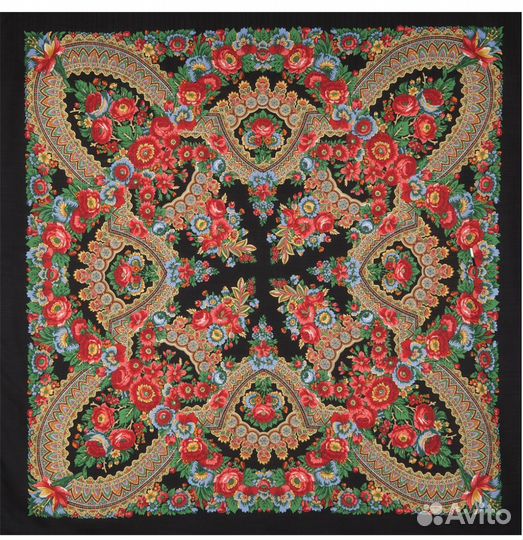 Павловопосадский платок в подарок 148 см шерсть