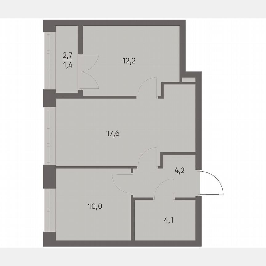 2-к. квартира, 49,4 м², 9/11 эт.