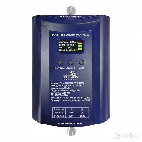 Репитер сотовой связи Titan-900/2100 PRO (LED)