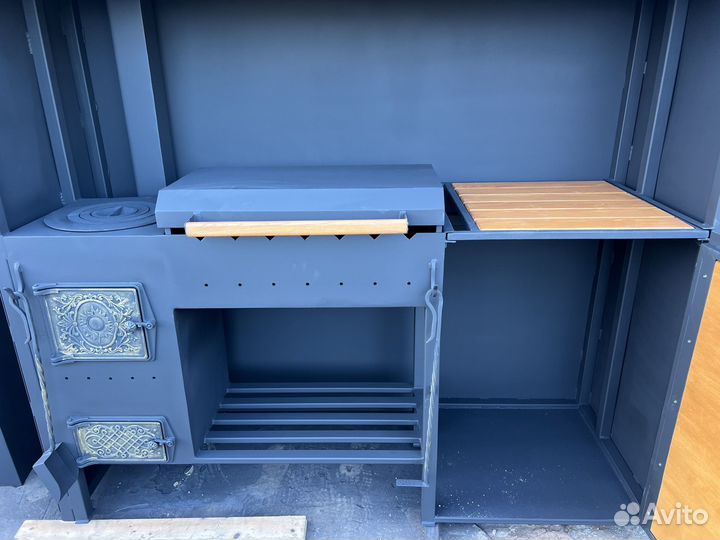 Мангал с печью под казан и тандыром