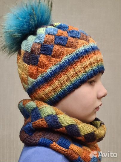 Комплект шапка + снуд ручной работы
