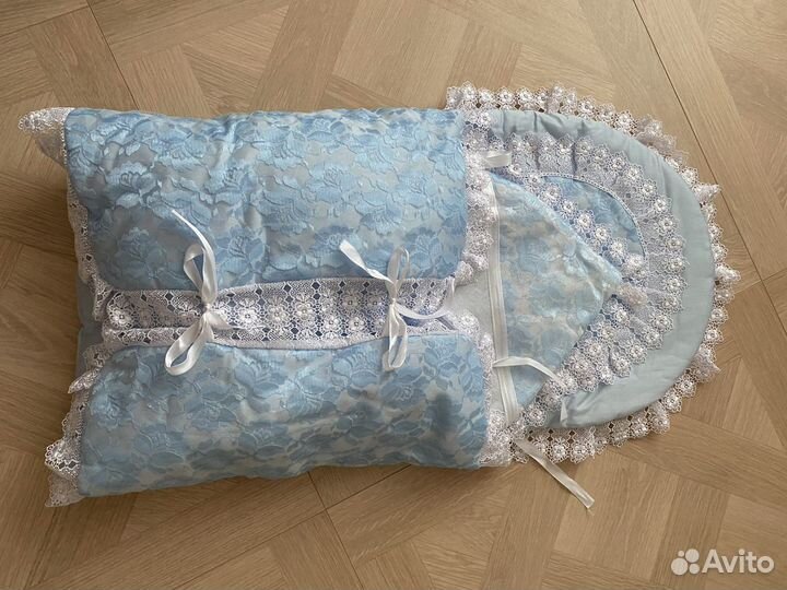 Конверт с одеялом на выписку для мальчика