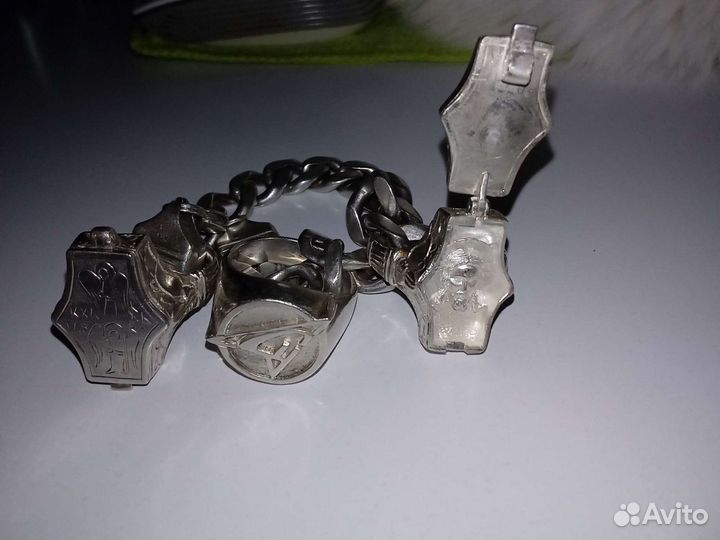 Серебряный браслет мужской и кольца 925пробы