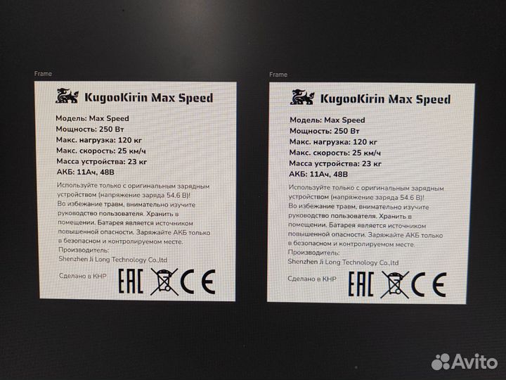 Kugoo Max Speed 250w 2шт