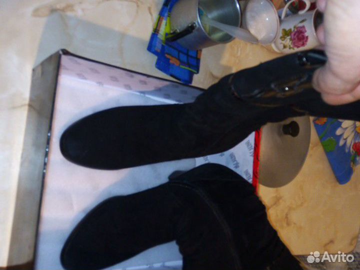 Сапоги замшевые