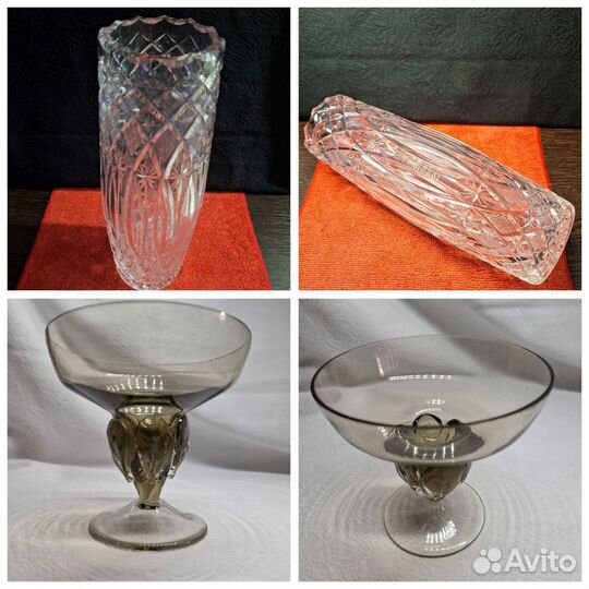Винтажные вазы Богемское стекло