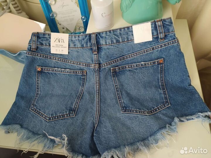 Джинсовые шорты zara 38