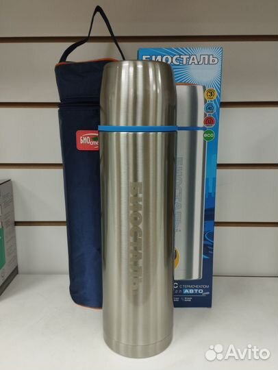 Термос с чехлом Биосталь 1,2л