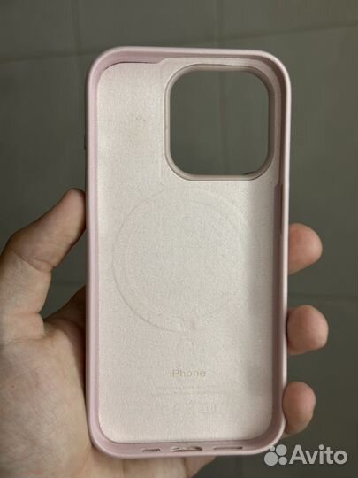 iPhone 15 pro leather case rose