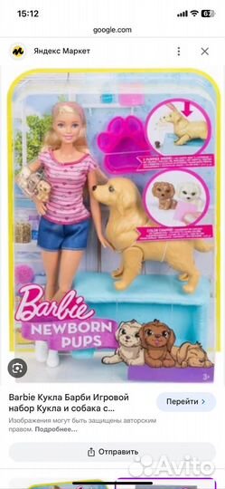 Игровой набор Барби с собакой и щенками