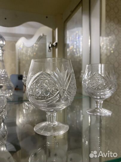 Бокалы Рюмки фужеры на ножке хрустальные