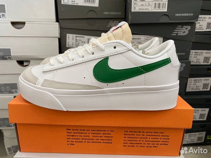 Кеды женские nike blazer low platform green