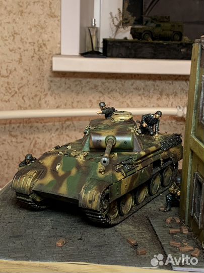 Диорама 1 35 с танком пантера и немецкой пехотой