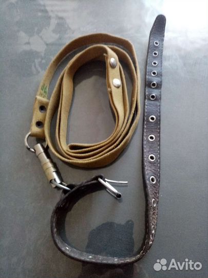 Поводок, ошейник, кожа. Пуходер для собаки