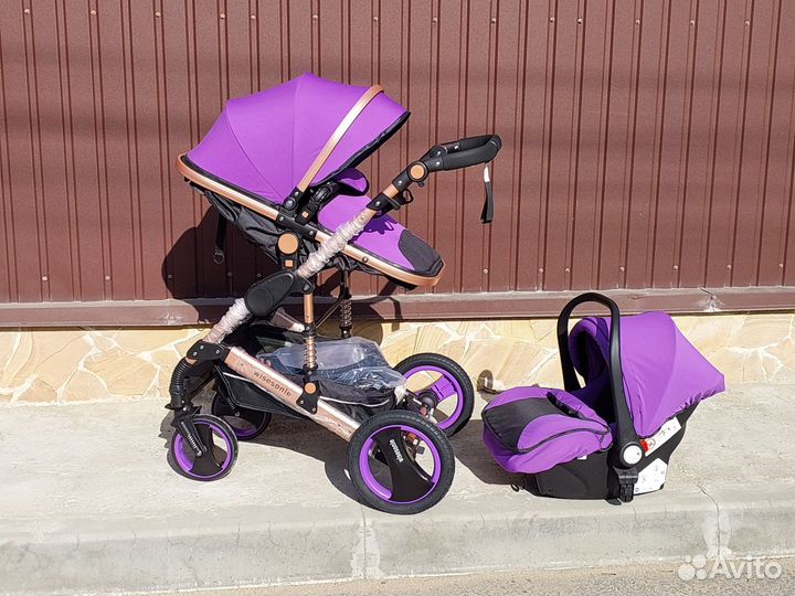 Коляска 3в1 Новая красивая (Fiolet Star)