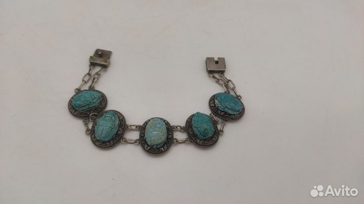 Браслет серебро 925 проба керамика, стекло Е