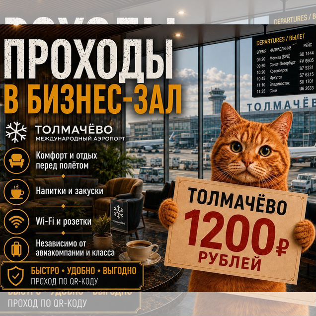 Проход в бизнес зал Толмачево