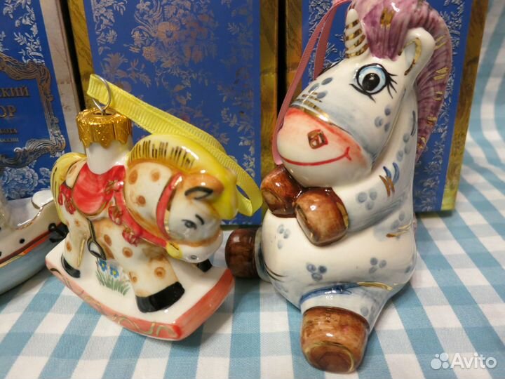 Елочные игрушки, Лефортовский фарфор, 4 шт