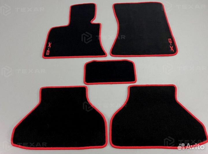Коврики BMW X6 E71 красная окантовка