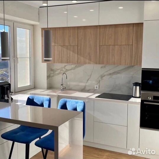 Белая глянцевая кухня в рассрочку от производителя