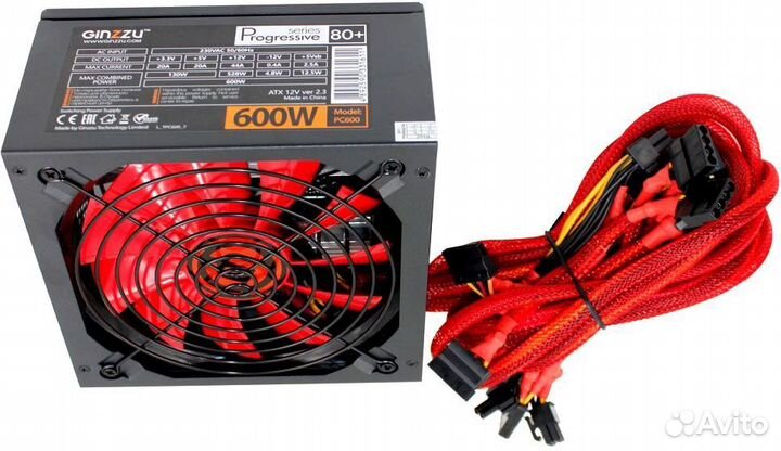 Блок питания на компьютер Ginzzu 600W PC600 80+