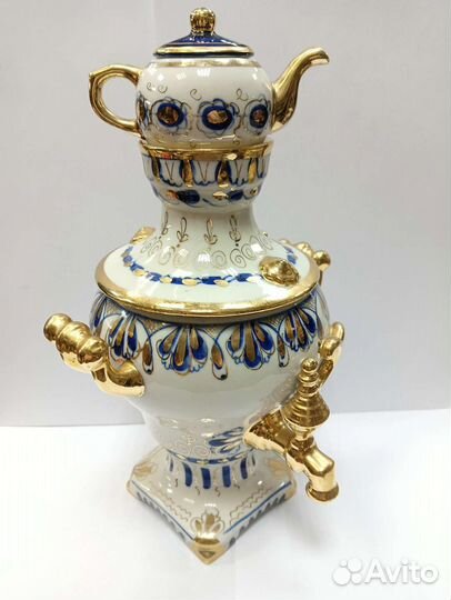 Самовар шкатулка Гжель