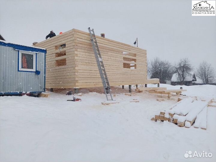 Дома срубы 6х9м. 1 этаж из бруса с террасой 3х6м
