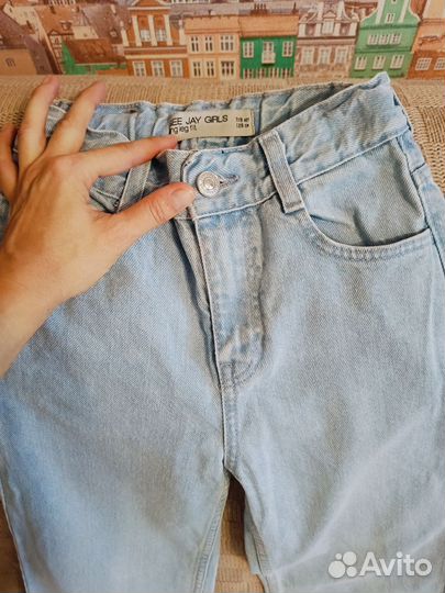 Джинсы широкие для девочки 128