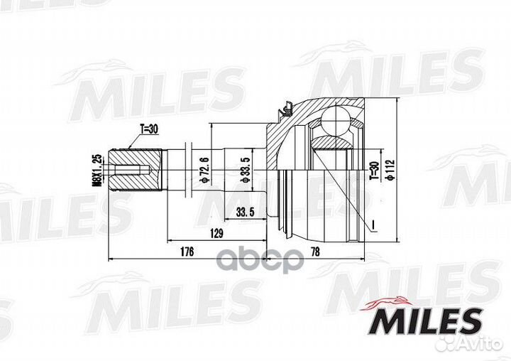 ШРУС наружный toyota land cruiser 4.2/4.7 98