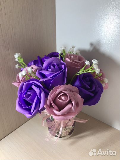 Букет из мыльных роз