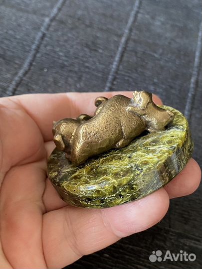 Латунь фигурка собак миниатюра