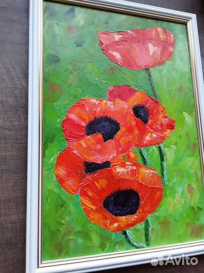 Картина маслом маки