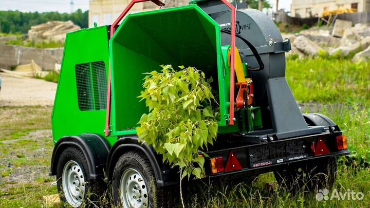 Измельчитель дерева greenпинг на прицепе