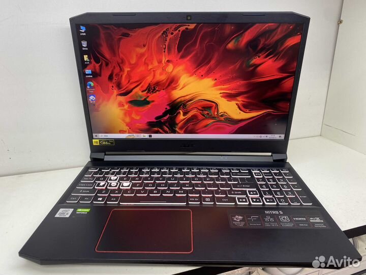 Ноутбук Acer nitro 5, i5-10300H, RAM 16гб, SSD 512