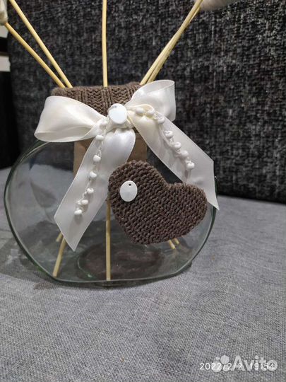 Ваза с сердечками ручной работы