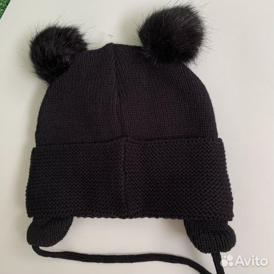 Новая шапка h&m с помпонами для девочки 62-68