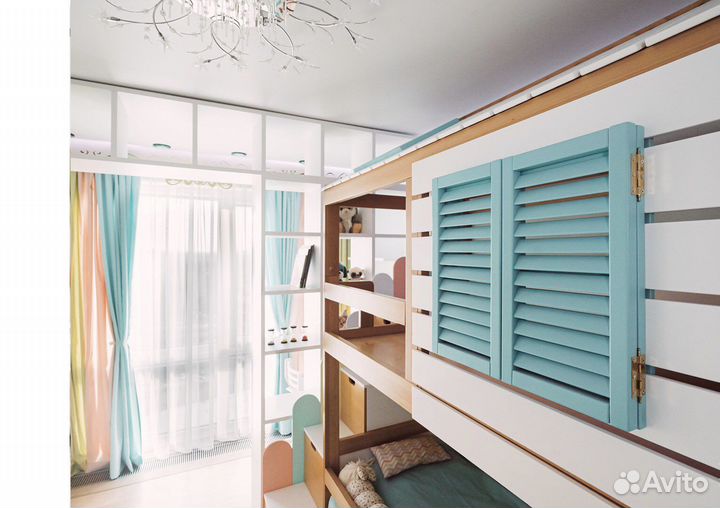 Двухъярусная кровать бук “lux” с комодом