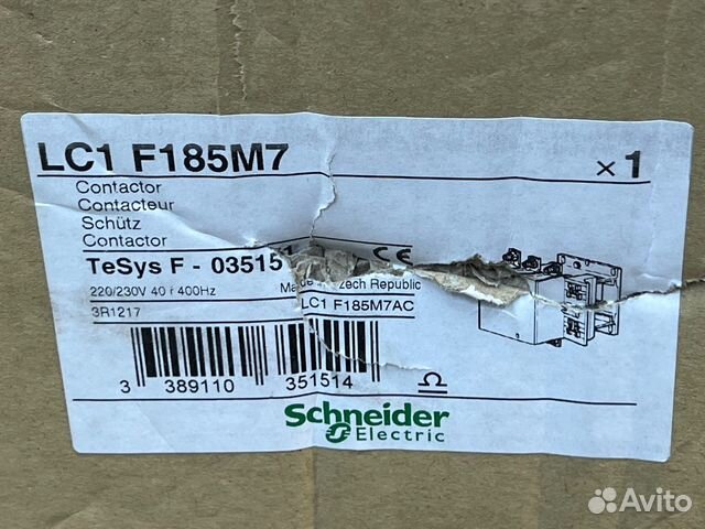 Schneider LC1F185M7 Контактор, новый, 4 шт