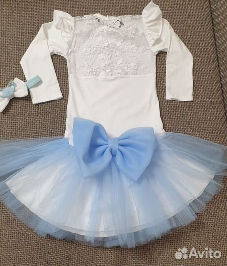 Нарядный комплект юбка боди (платье) 80-86