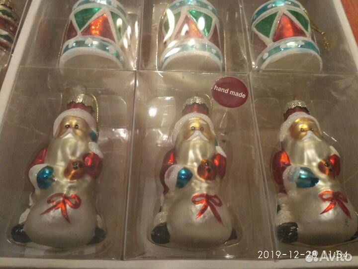 Игрушки на ёлку, стекло, набор 48шт