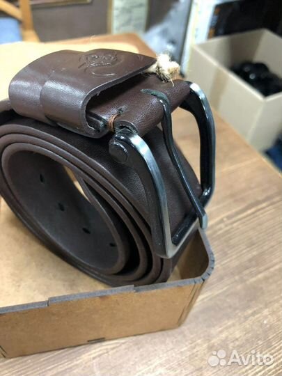 Ремень коричневый кожа буйвола