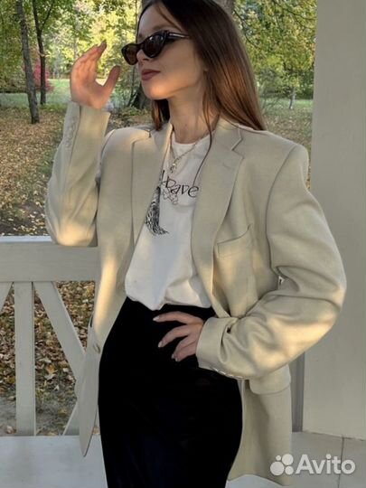 Пиджак оверсайз молочный