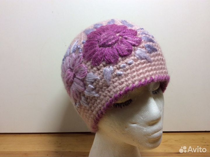 Шапочка в стиле прованс, размер 53-56, арт 218