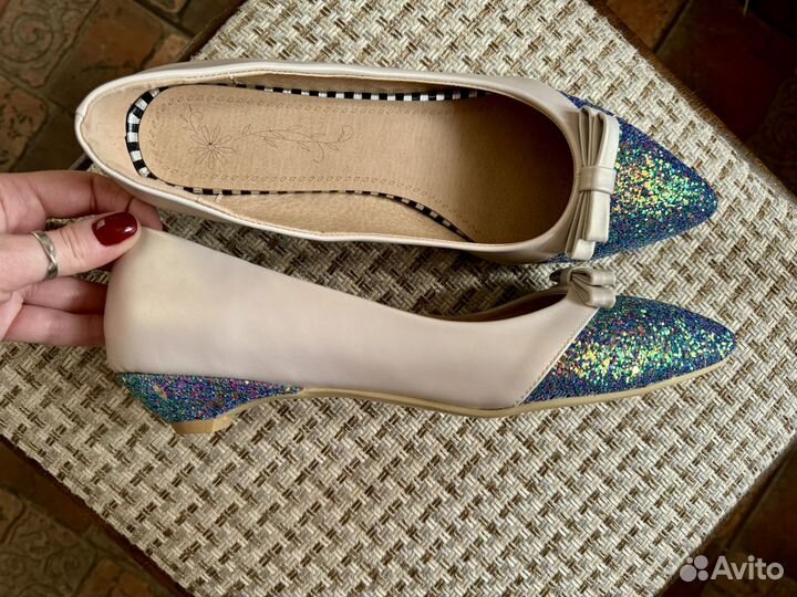 Балетки с блёстками