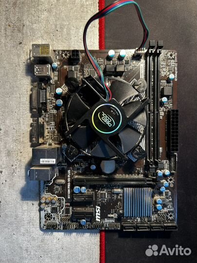 Материнская плата с процессором и кулером