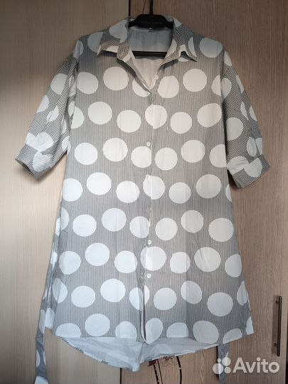 Платье рубашка хлопок 46 48