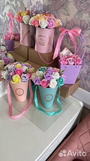 Букеты из мыльных роз