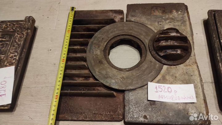 Дверца и плита для печки чугунная