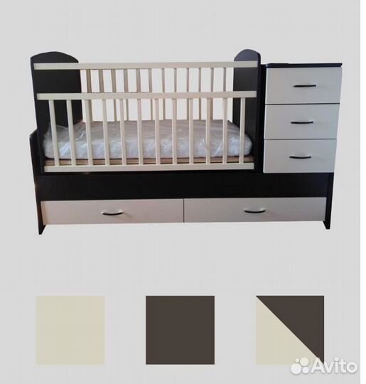 Детская кроватка трансформер 3 в 1
