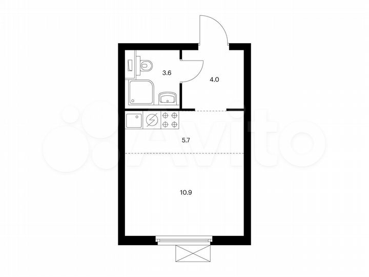 Квартира-студия, 24,2 м², 24/24 эт.